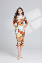 Women's 's Printed Split A-Line Dress