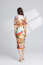Women's 's Printed Split A-Line Dress