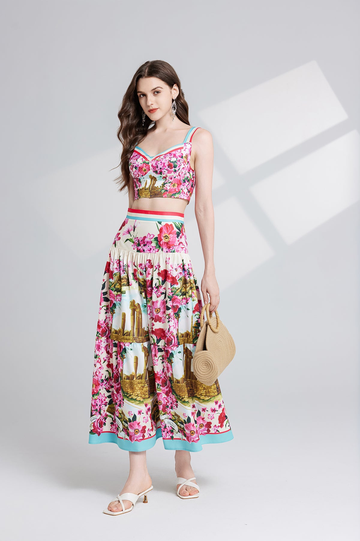 Women's Strapless Halter Top & Skirt Set