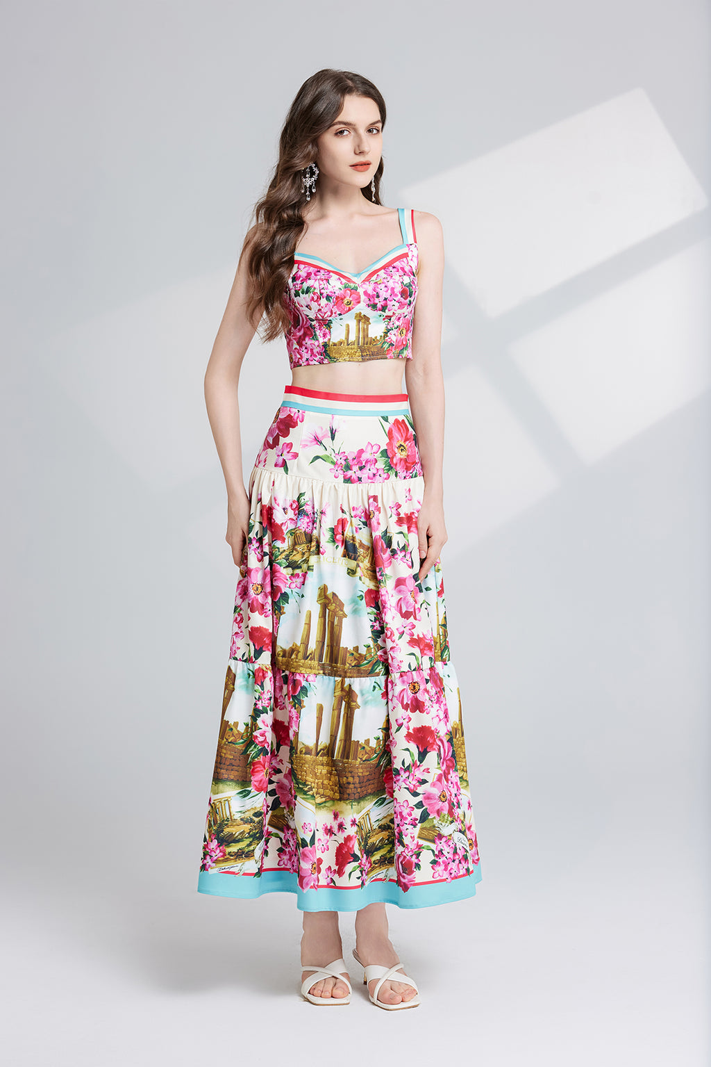 Women's 's Strapless Halter Top & Skirt Set