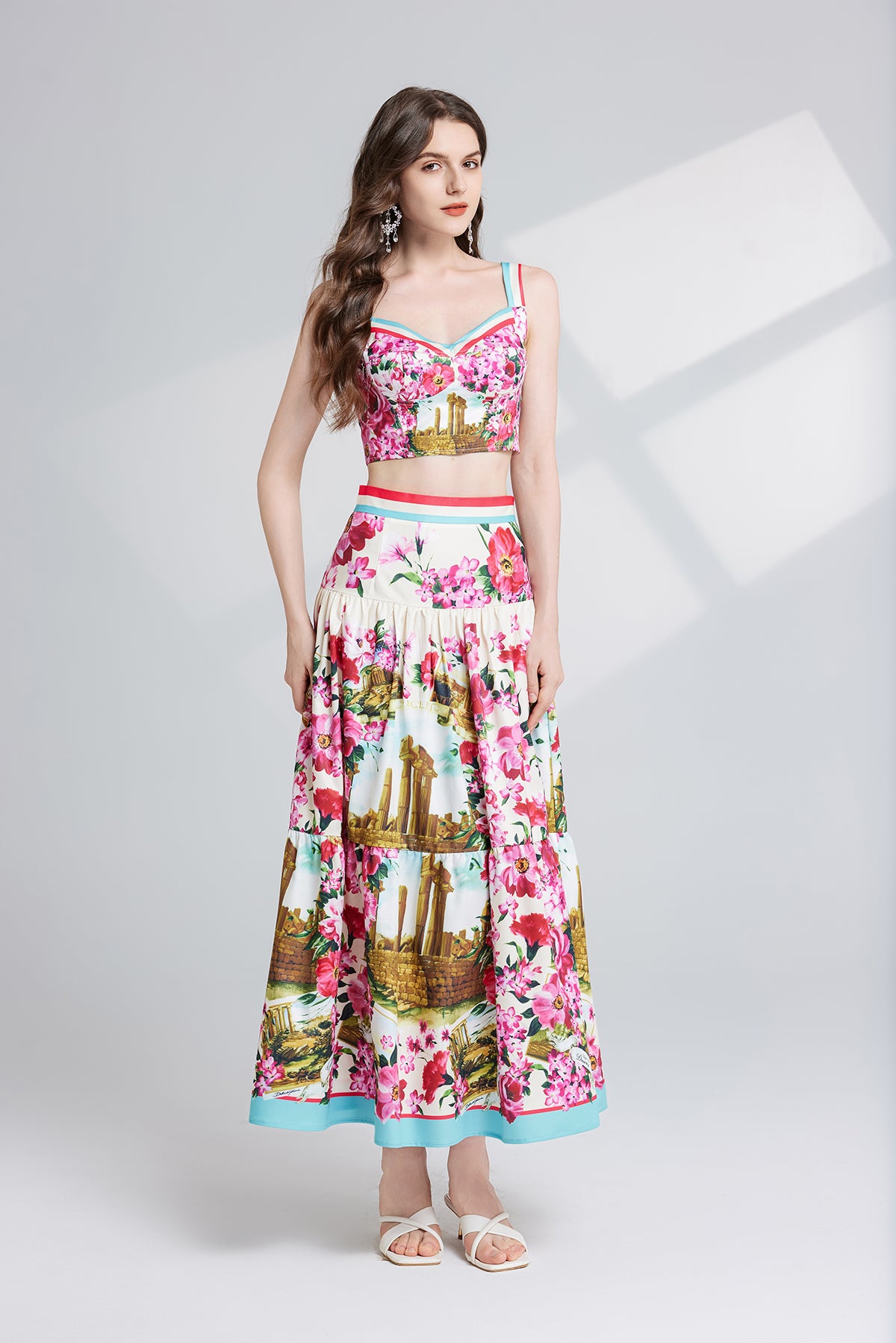 Women's Strapless Halter Top & Skirt Set
