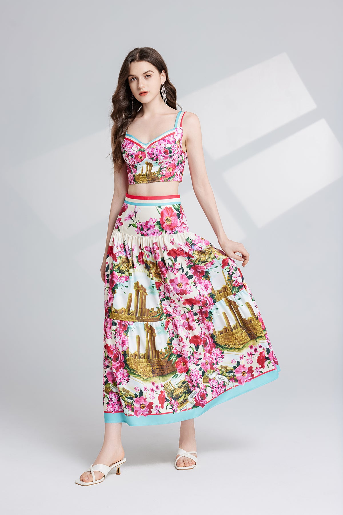 Women's Strapless Halter Top & Skirt Set