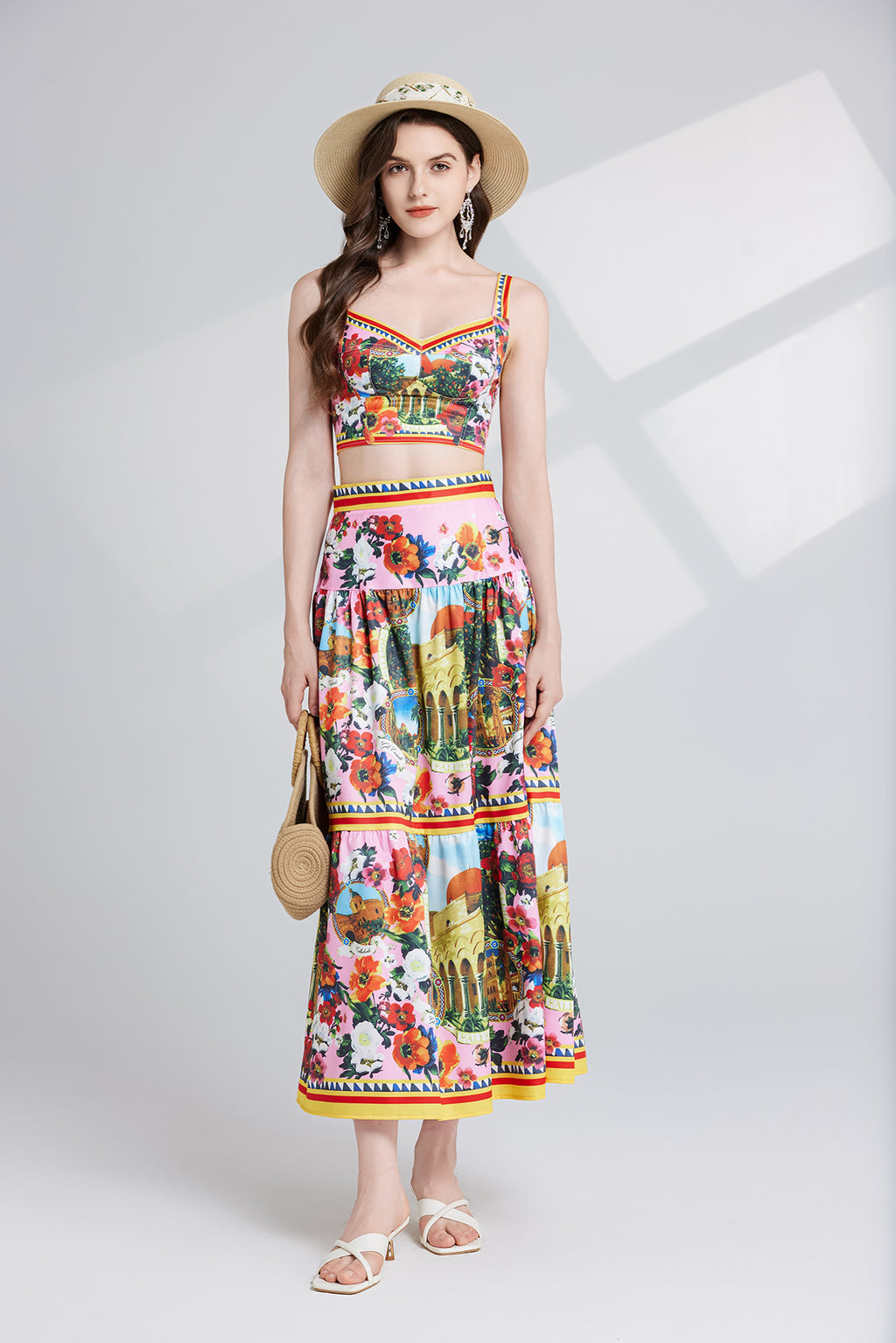 Women's 's High-Waisted Zipper Skirt Set