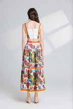 Women's 's High-Waisted Zipper Skirt Set