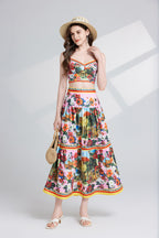 Women's 's High-Waisted Zipper Skirt Set
