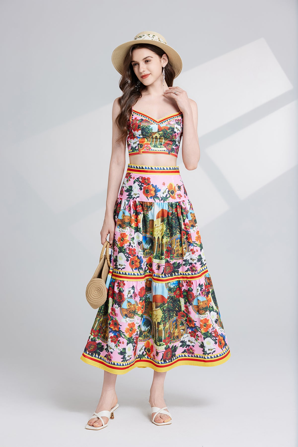 Women's High-Waisted Zipper Skirt Set
