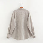 Women's Collared Striped Printed Shirt