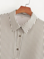 Women's Collared Striped Printed Shirt