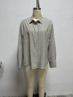 Women's Collared Striped Printed Shirt