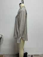 Women's Collared Striped Printed Shirt