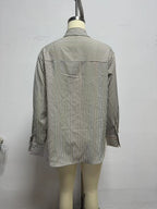 Women's Collared Striped Printed Shirt