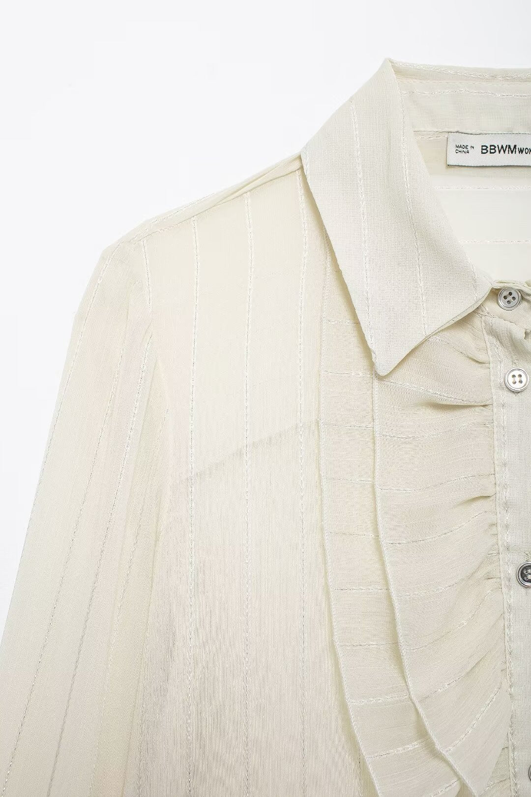 Women's Laminated Decoration Translucent Shirt
