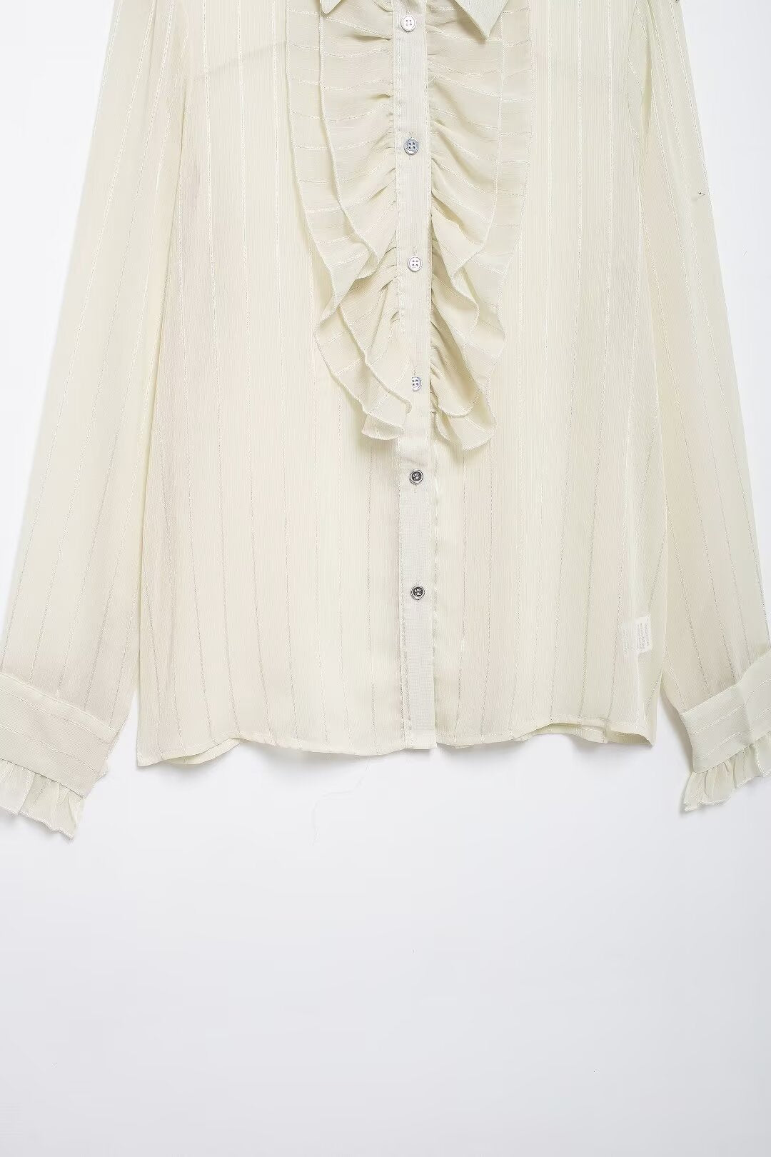 Women's Laminated Decoration Translucent Shirt