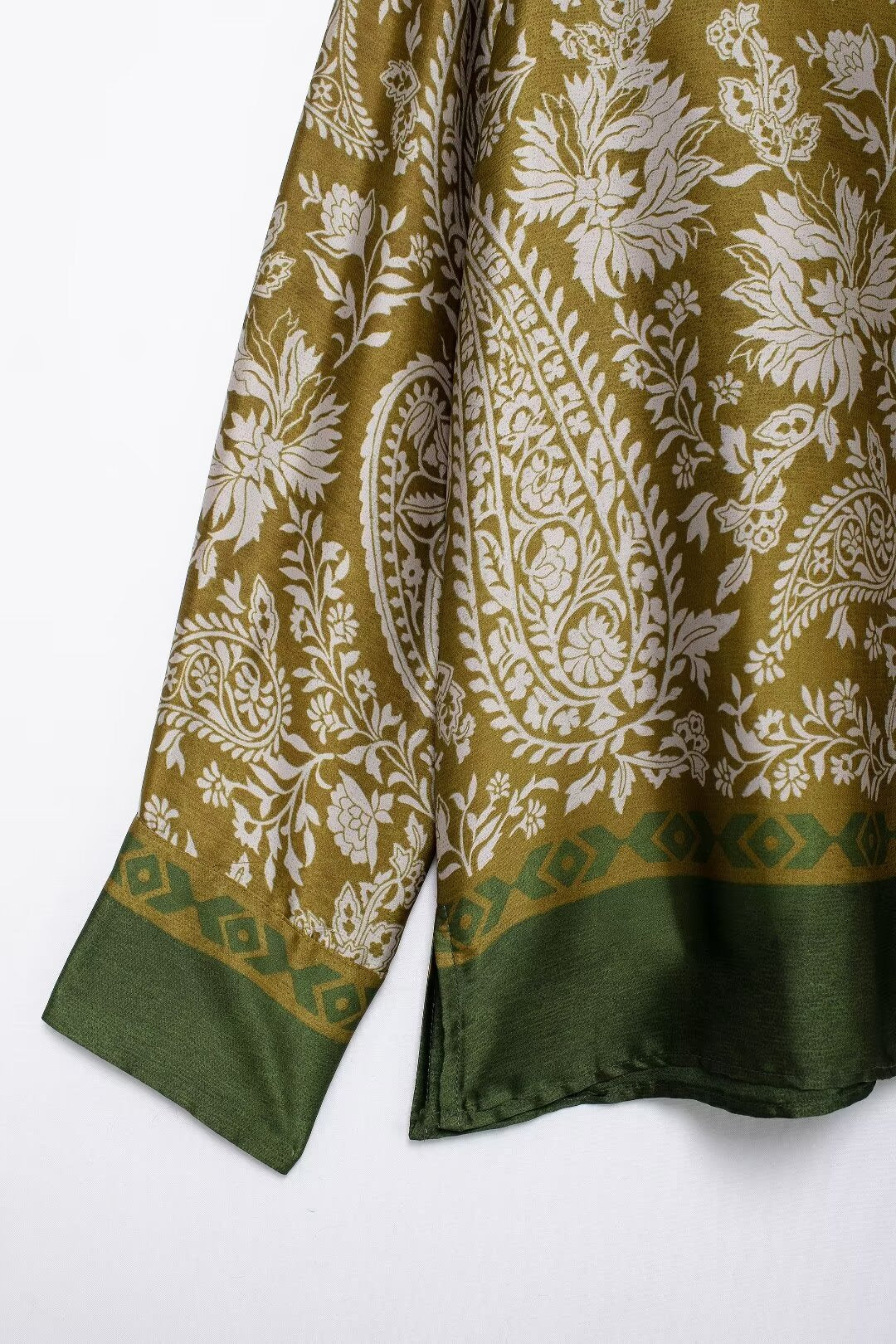Women's Autumn Women's Casual Silk Satin Texture Printed Top Pants Set