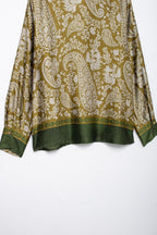Women's Autumn Women's Casual Silk Satin Texture Printed Top Pants Set
