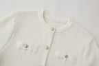 Women's Crew-Neck Button Pocket Mini Dress