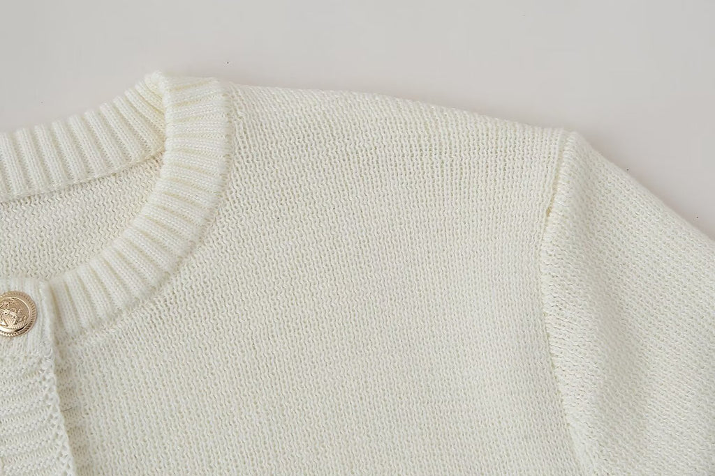 Women's Crew-Neck Button Pocket Mini Dress