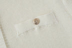 Women's Crew-Neck Button Pocket Mini Dress