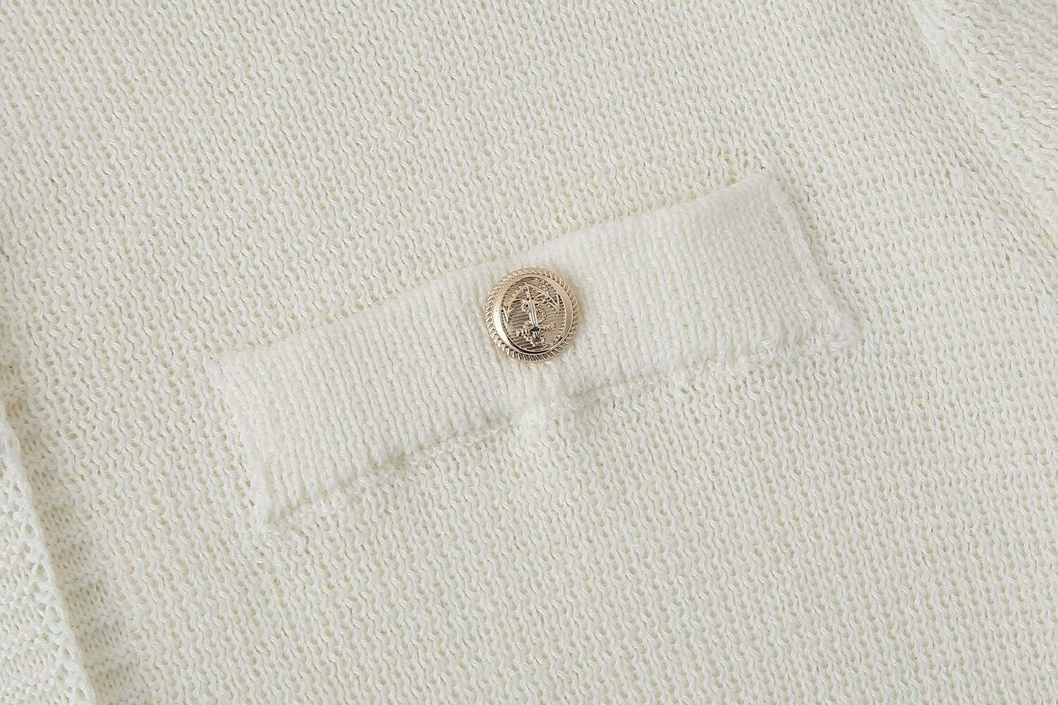 Women's Crew-Neck Button Pocket Mini Dress