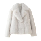 Women's French Loose Artificial Fur Effect Short Coat