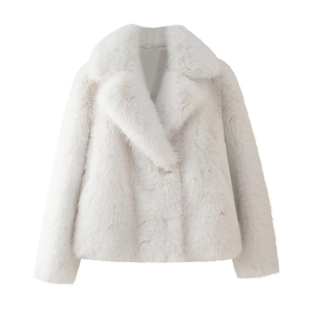 Women's French Loose Artificial Fur Effect Short Coat