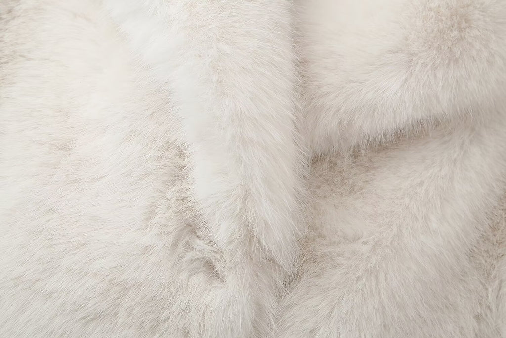 Women's French Loose Artificial Fur Effect Short Coat