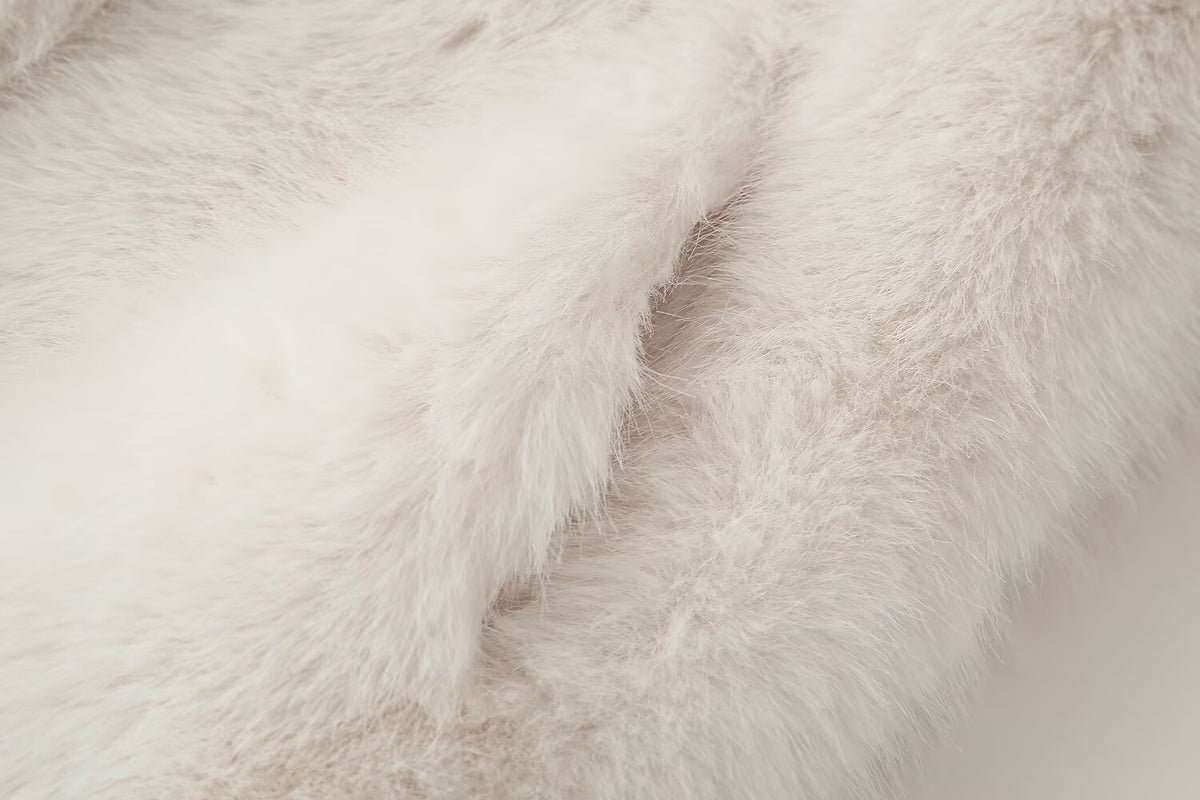 Women's French Loose Artificial Fur Effect Short Coat