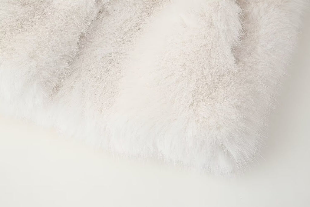 Women's French Loose Artificial Fur Effect Short Coat