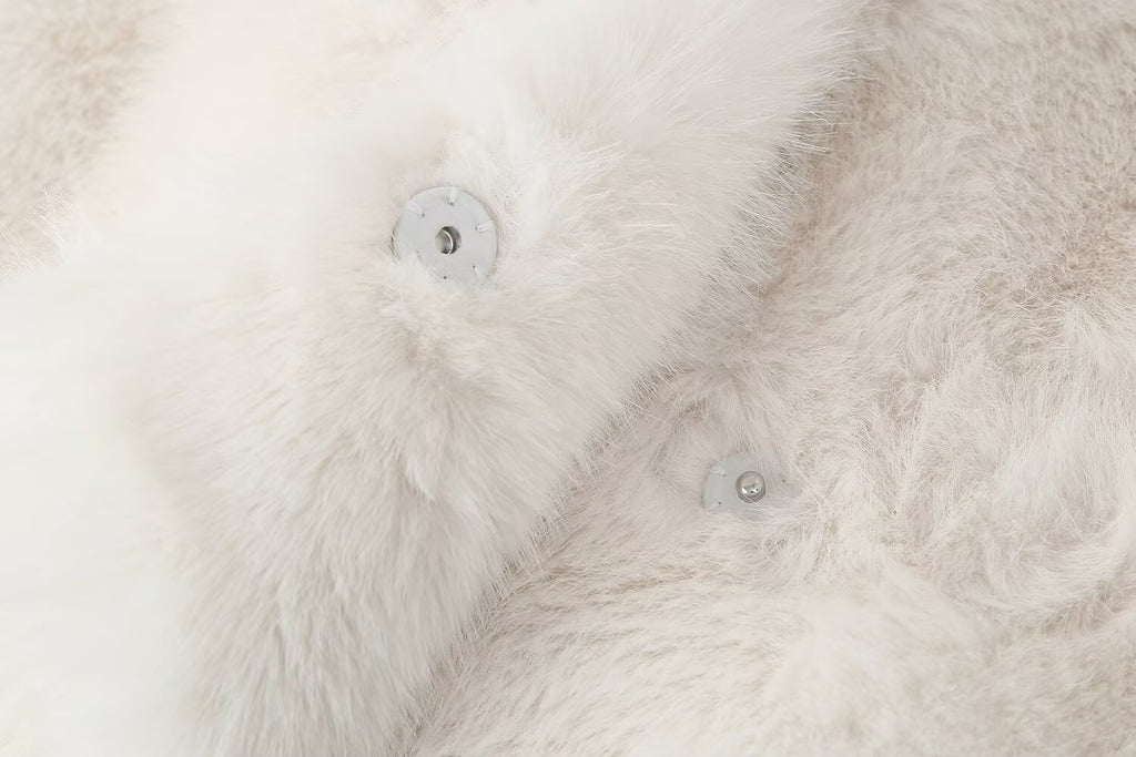 Women's French Loose Artificial Fur Effect Short Coat