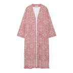 Women's French Sweet Embroidery Vacation Kimono Coat Pant Sets