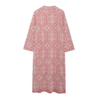 Women's French Sweet Embroidery Vacation Kimono Coat Pant Sets