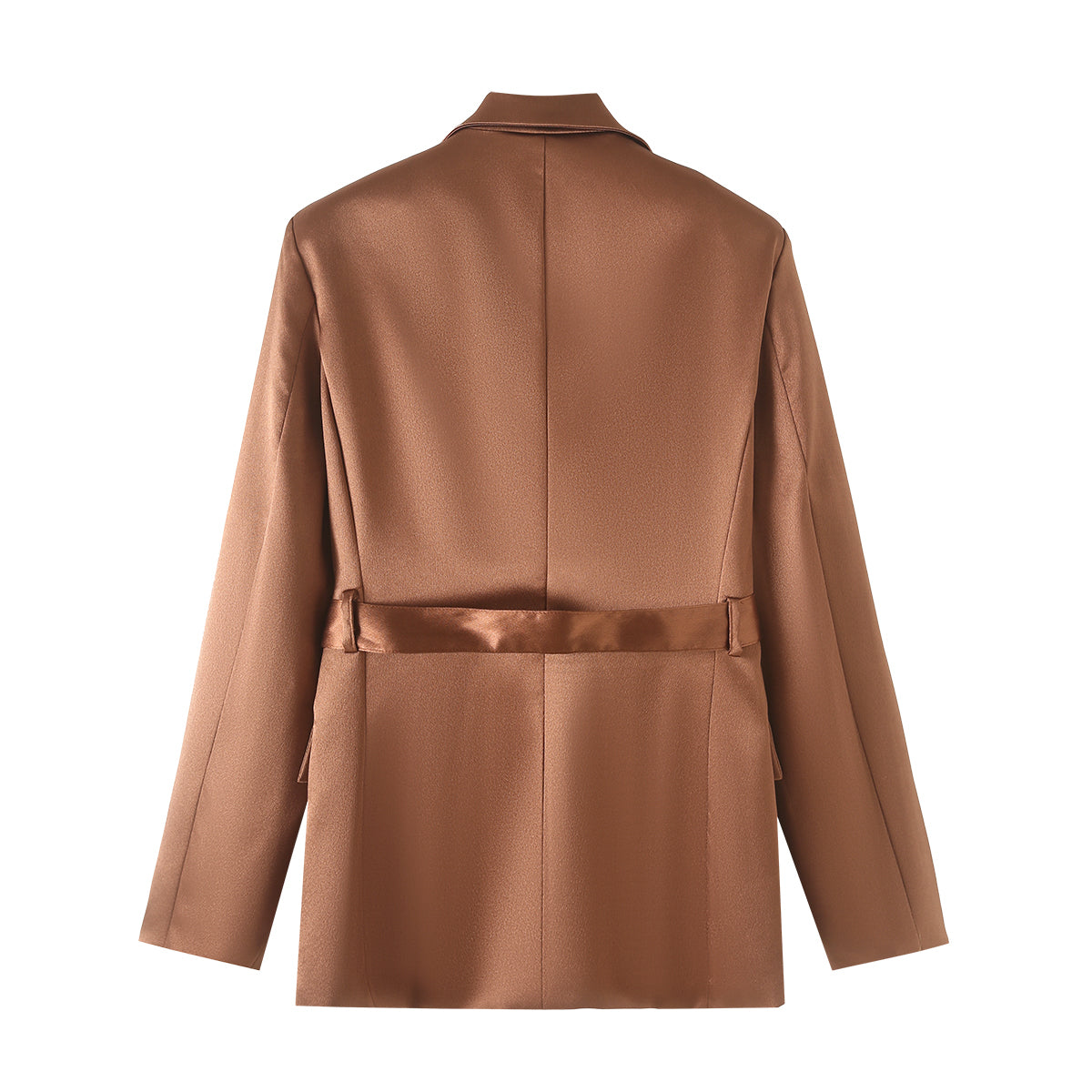 Elegant Belt Fitted Waist Turn Down Collar Long-Sleeve Blazer Pant Sets