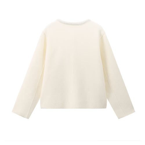 French Lace Bow Knitted Cardigan Women Autumn Winter Classic White Sweater Coat Idle Loose Top