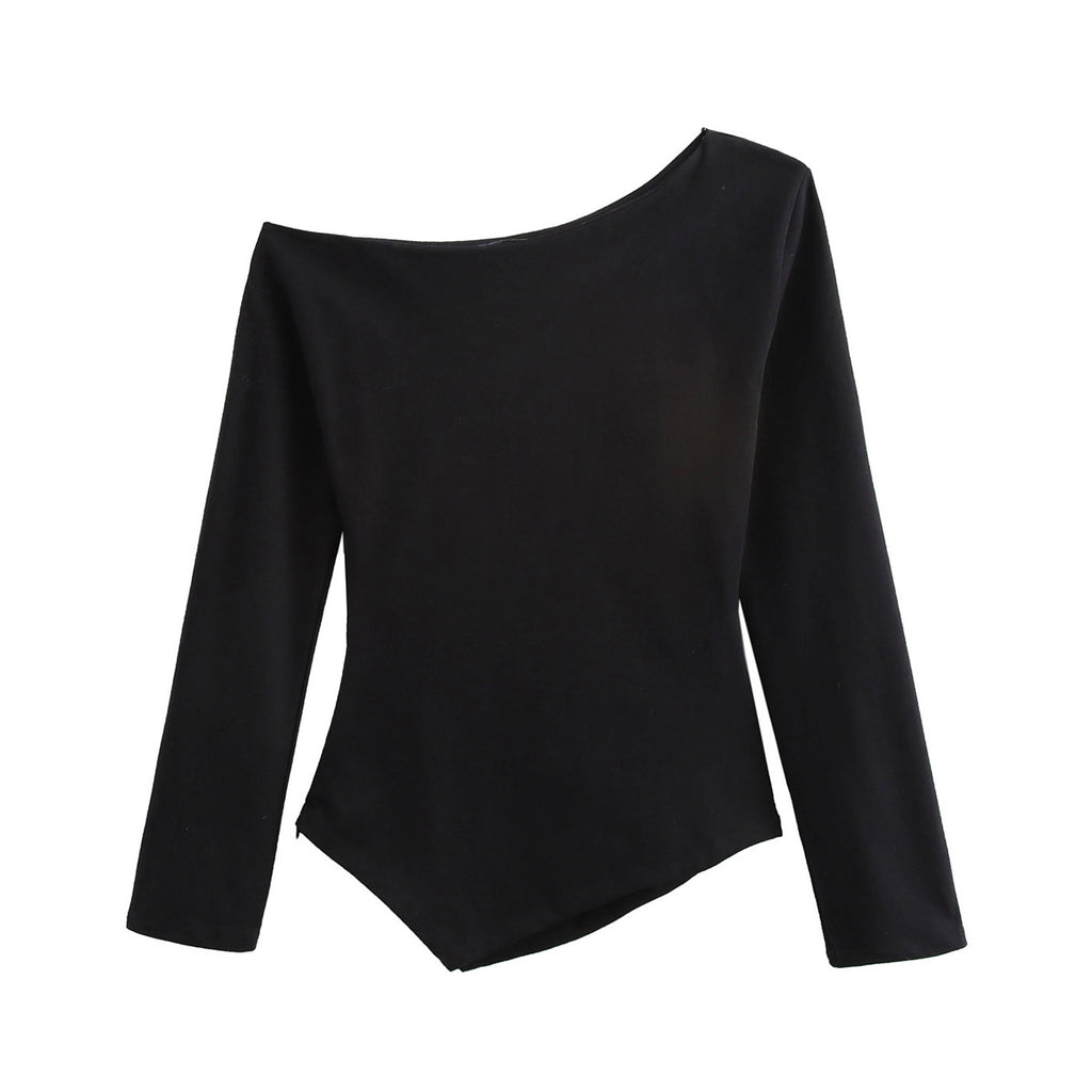 Women’s Asymmetric Off Shoulder Long Sleeve Top