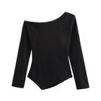 Women’s Asymmetric Off Shoulder Long Sleeve Top