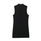 Mock-Neck Sleeveless A-Line Mini Dress