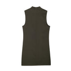 Mock-Neck Sleeveless A-Line Mini Dress