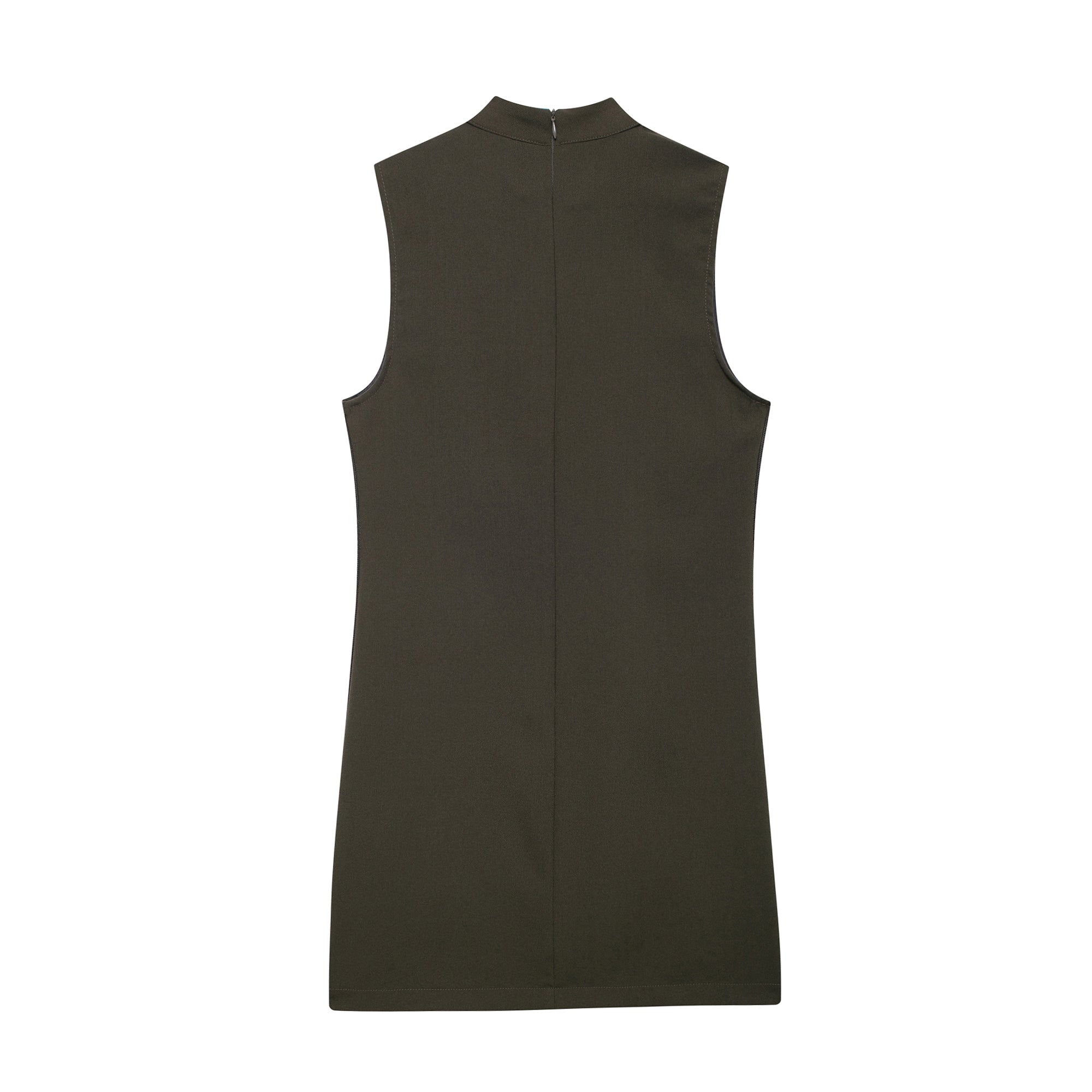 Mock-Neck Sleeveless A-Line Mini Dress