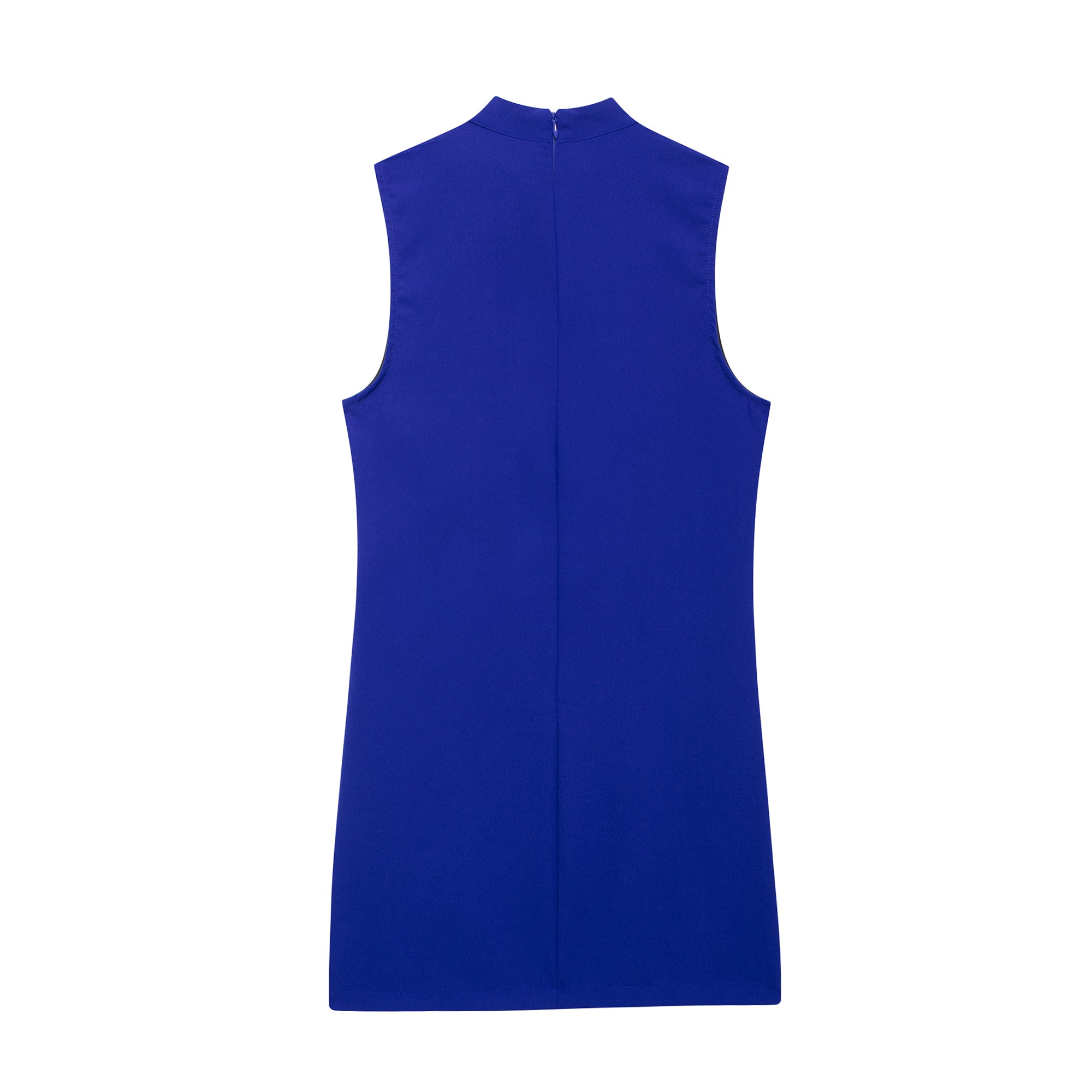 Mock-Neck Sleeveless A-Line Mini Dress