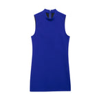 Mock-Neck Sleeveless A-Line Mini Dress