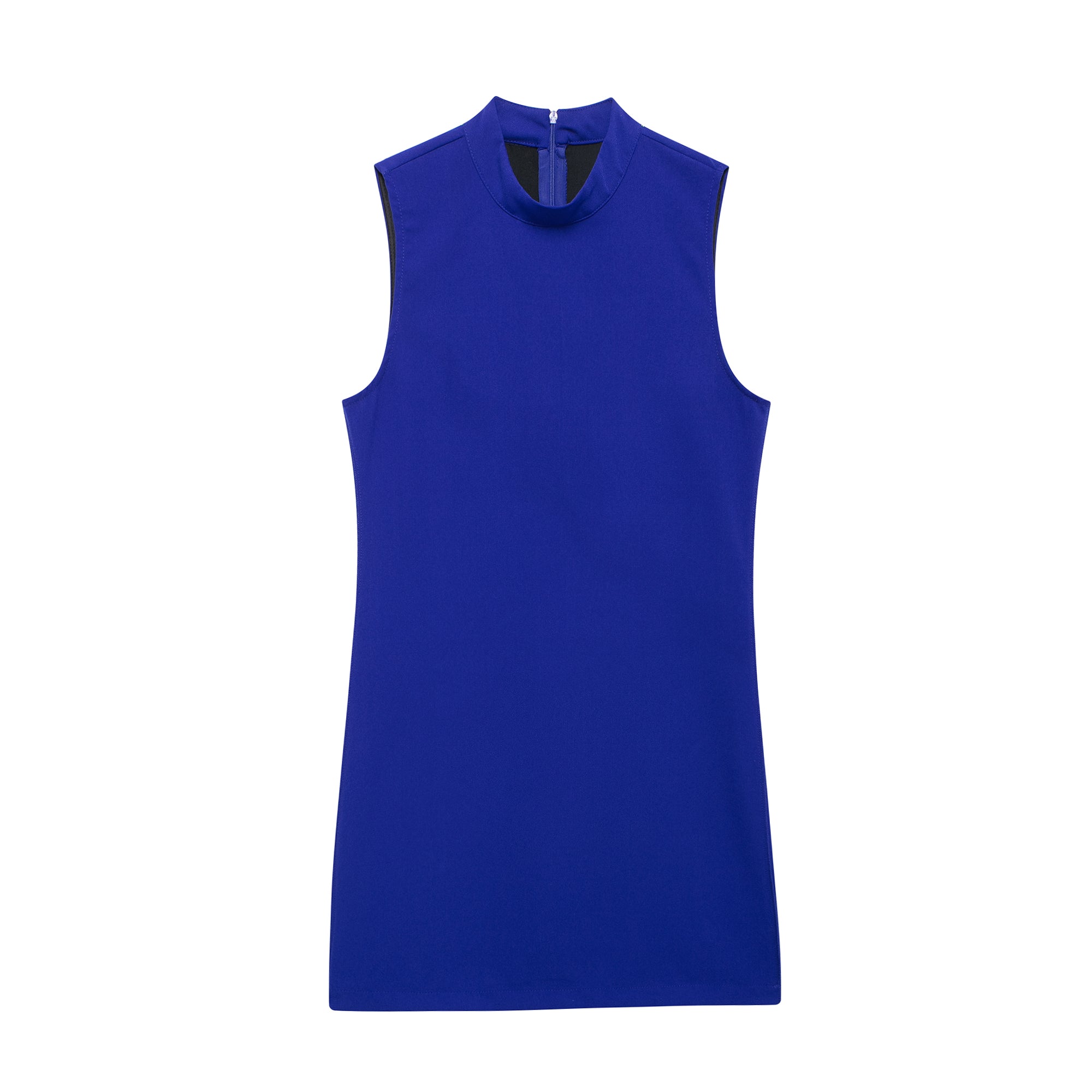 Mock-Neck Sleeveless A-Line Mini Dress