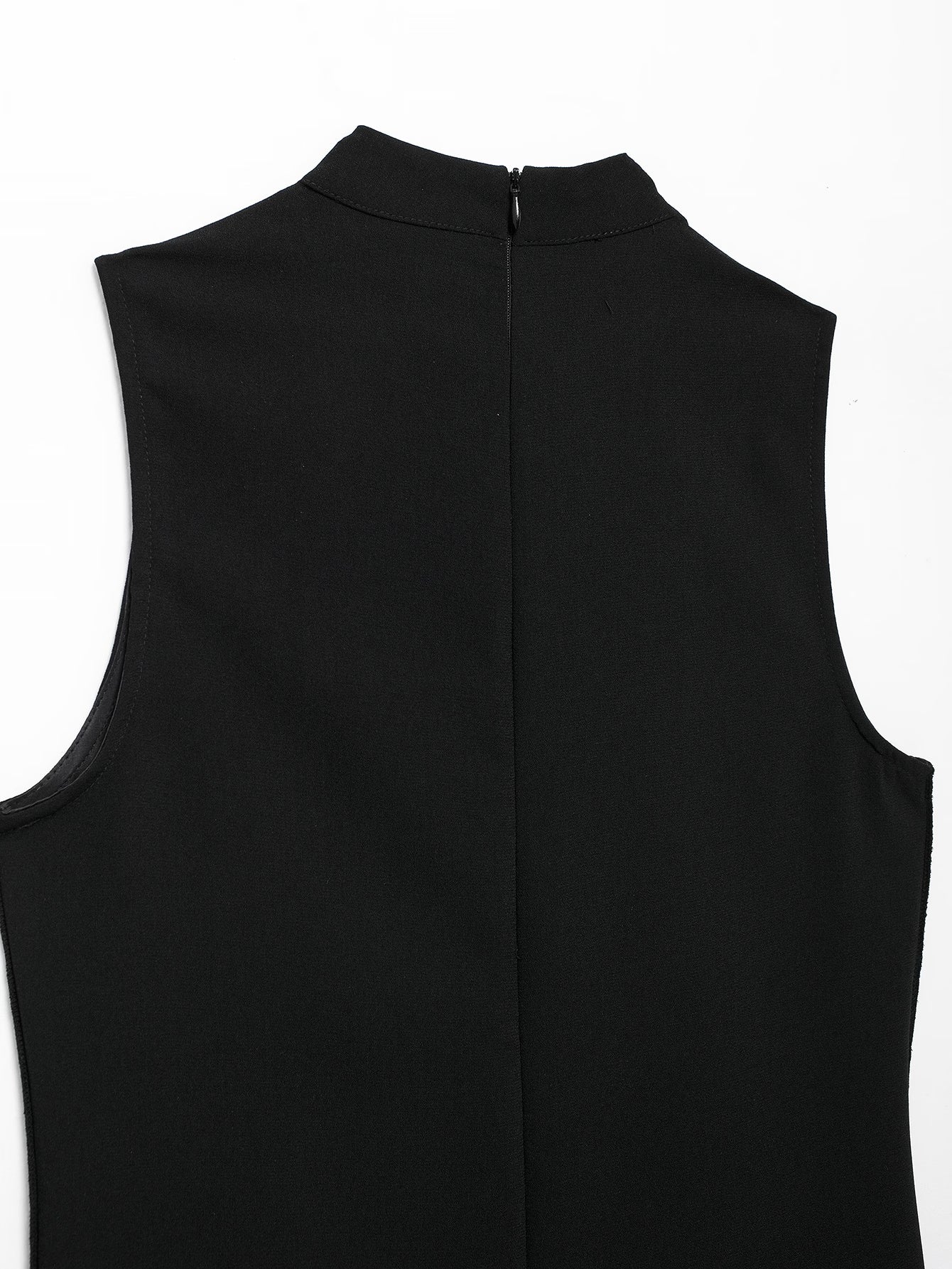 Mock-Neck Sleeveless A-Line Mini Dress