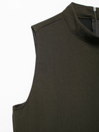 Mock-Neck Sleeveless A-Line Mini Dress