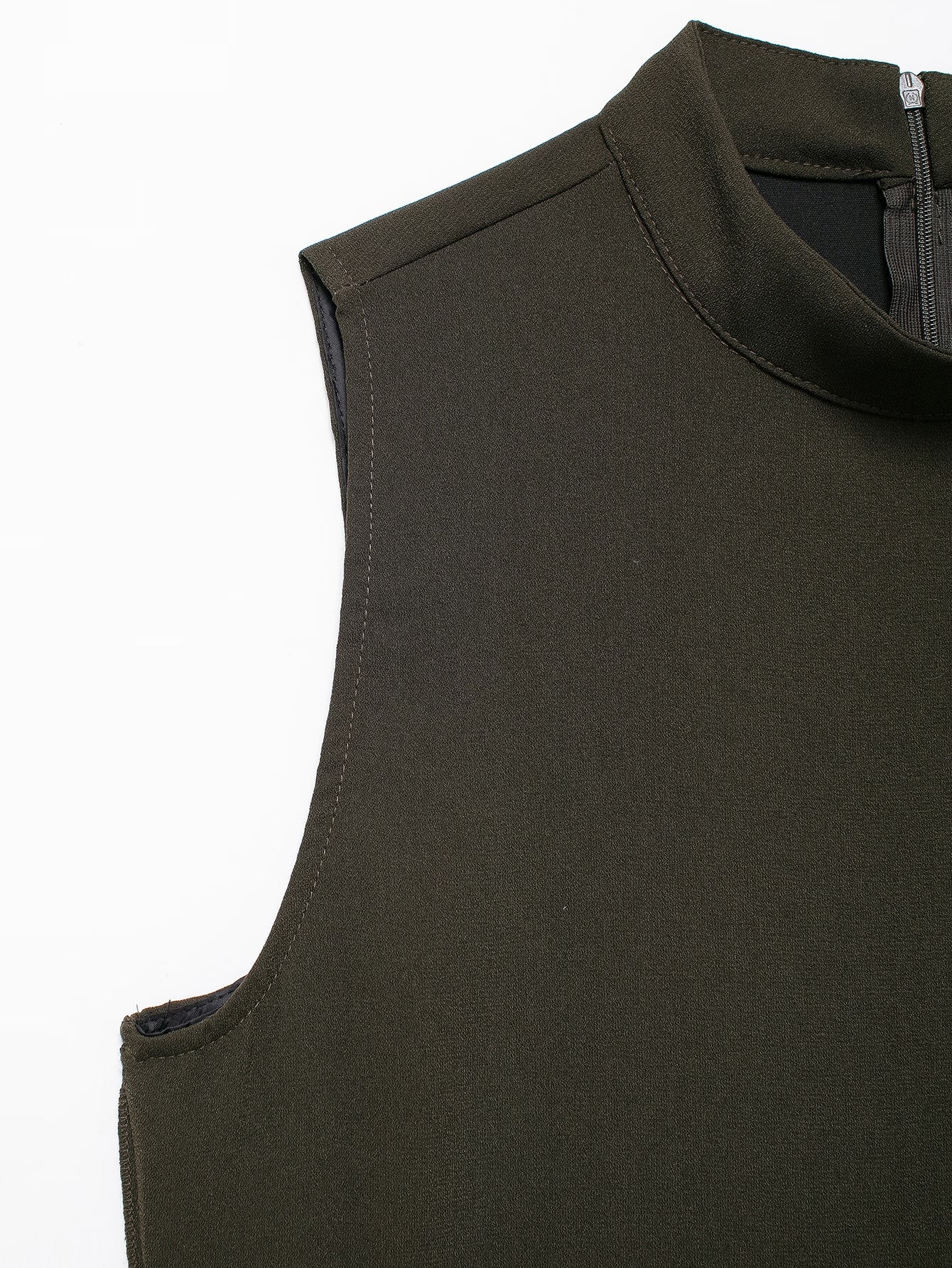 Mock-Neck Sleeveless A-Line Mini Dress