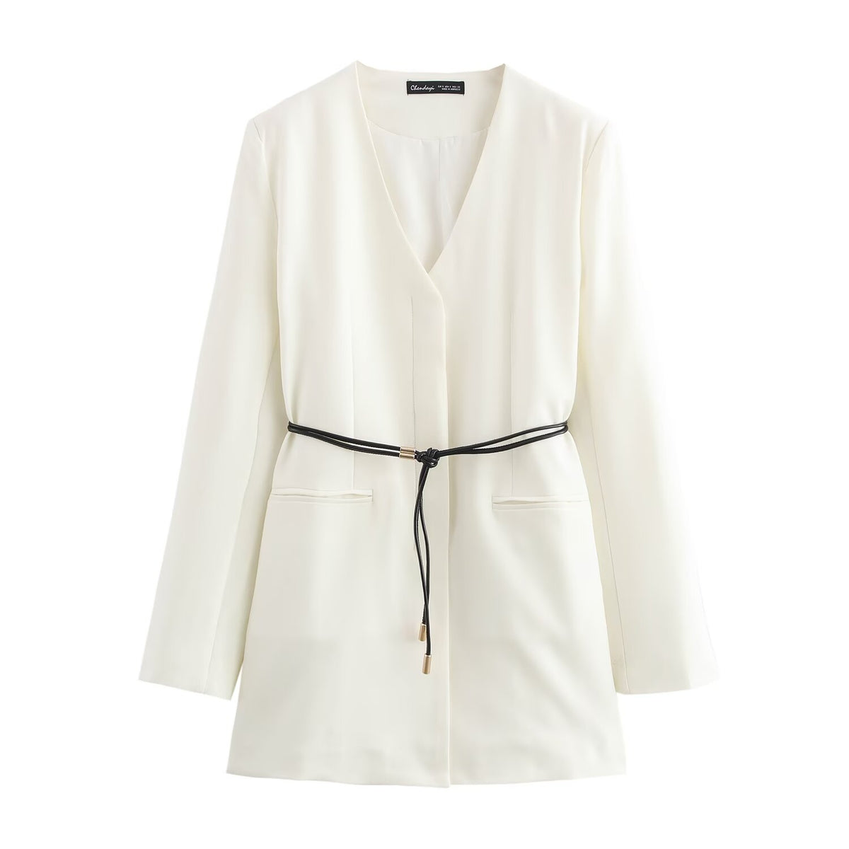 Autumn With Belt Blazer Straight Leg Pants Set