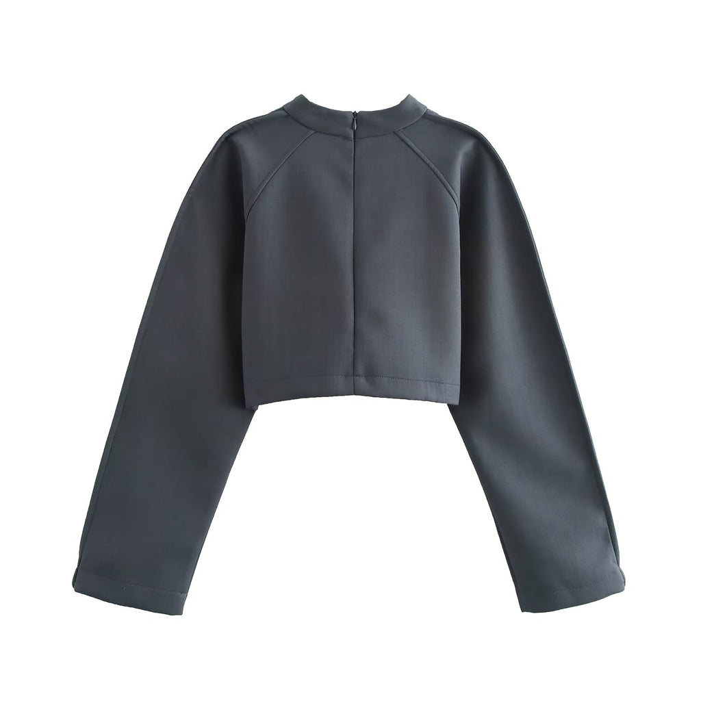 Spring Autumn Long-Sleeve Sweater Short Top Set
