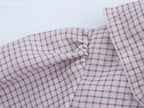 Women's Small Plaid Laminated Decoration Straight Shirt