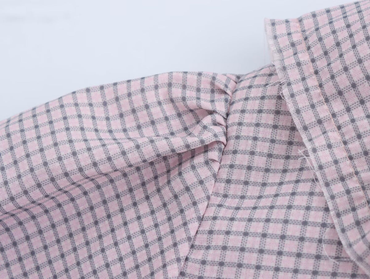 Women's Small Plaid Laminated Decoration Straight Shirt