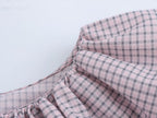 Women's Small Plaid Laminated Decoration Straight Shirt