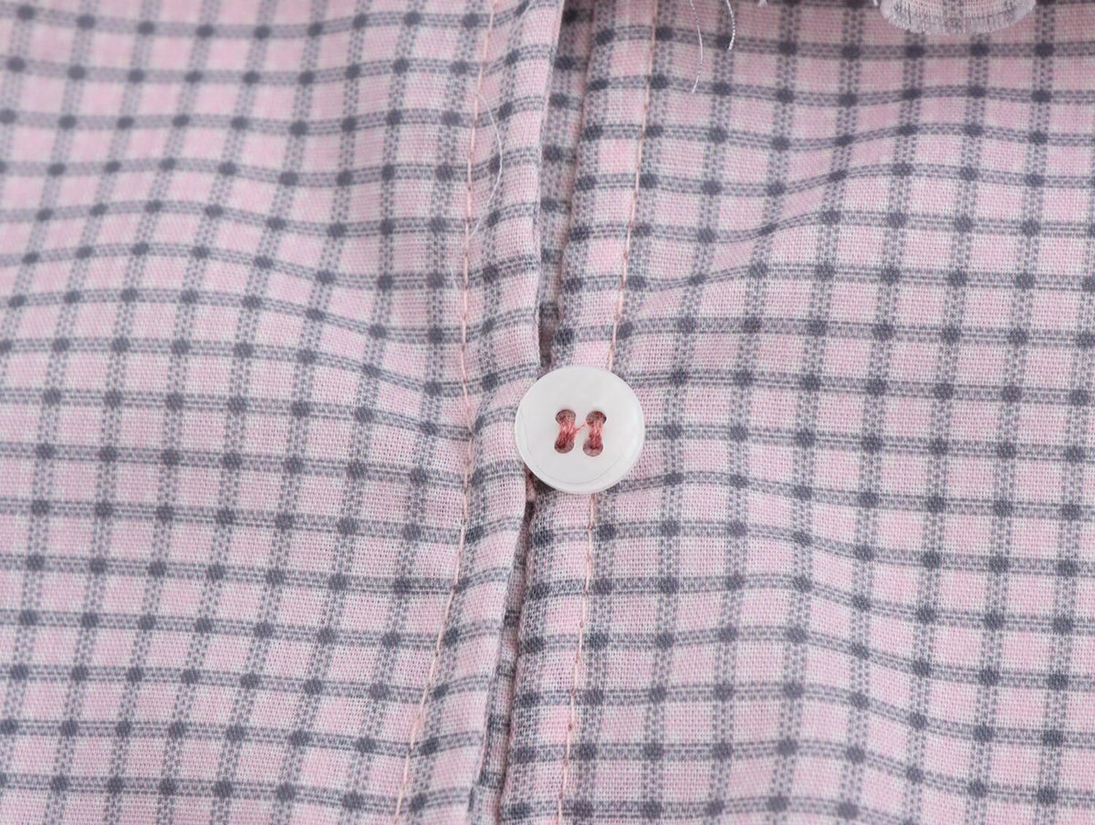 Women's Small Plaid Laminated Decoration Straight Shirt